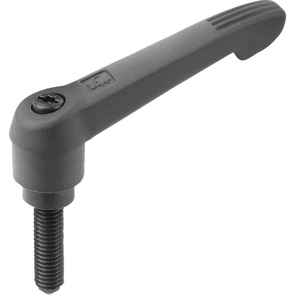 Kipp Adjustable Handle W. Ball Size:2 M08X29, 2, Form:C Plastic, Black Ral7021, Comp:Ball Steel K0780.32081X30 - main